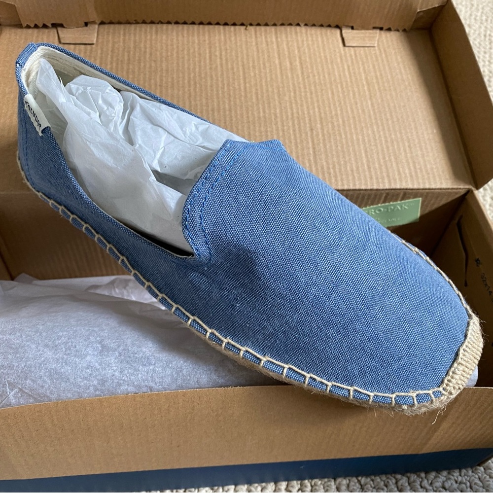 NEW Soludos Smoking Slippers Blue
